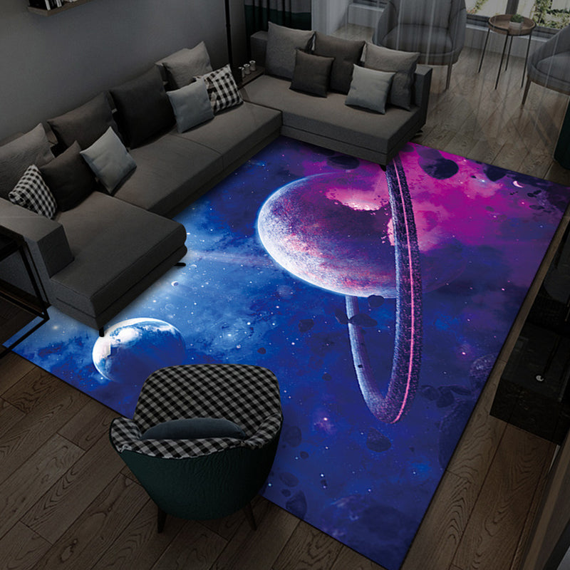 Purple Universe Carpet Polyester Modern Carpet Stain Resistant Area Carpet for Living Room