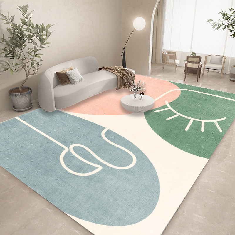 Tapis de bloc de couleur tapis intérieur tapis de géométrie nordique
