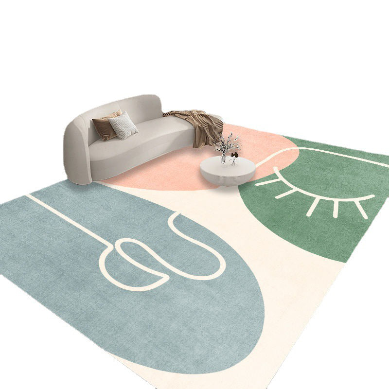 Tapis de bloc de couleur tapis intérieur tapis de géométrie nordique