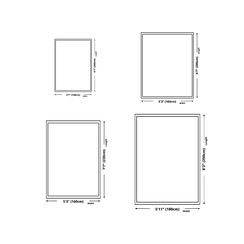 White Modern Rug Polyester Line Area Rug Non-Slip Backing Rug for Drawing Room