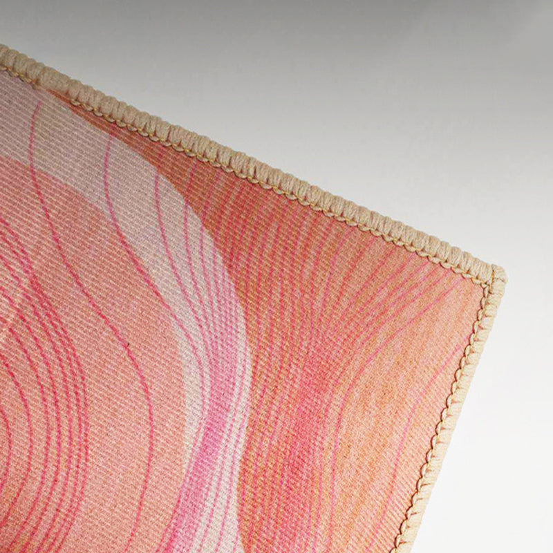 Pink Contemporary Carpet Polyester Color Piece Carpet Washabke Carpet for Living Room