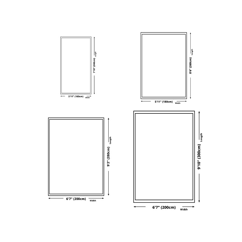 White Geometric Scheme Rug Polyester Casual Rug Washable Rug for Living Room