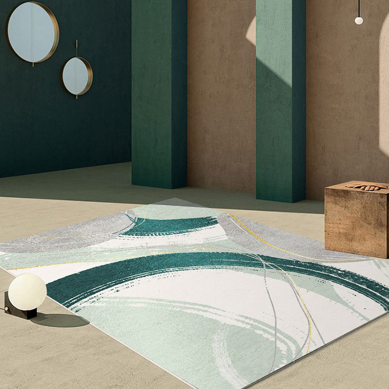 Grey Light Color Carpet Abstract Pattern Polyester Area Rug Anti-Slip Area Rug for Room