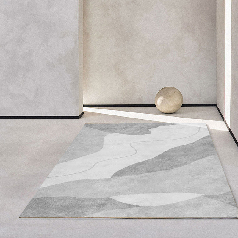 Grau hellfarbener Teppich abstrakter Muster Polyester Fläche Teppich Anti-Schlupf-Fläche Teppich für Raum