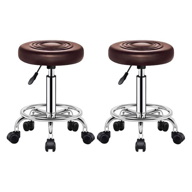 Sgabello da bar Bristol sgabello regolabile in pelle contemporanea con round