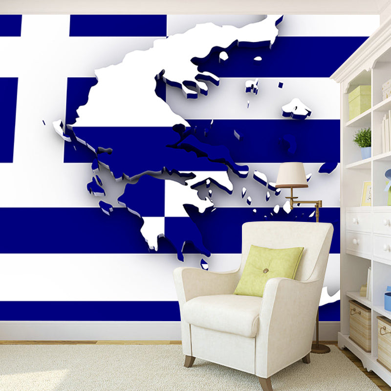 Map Mural Horizontal Illustration Decorative Environment Friendly for Home