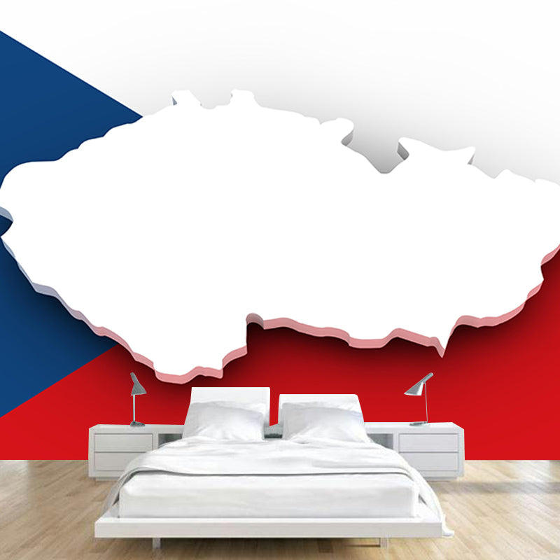 Map Mural Horizontal Illustration Decorative Environment Friendly for Home