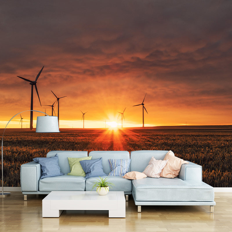 Light Color Windmill Wallpaper Mural Sleeping Room Wall Mural