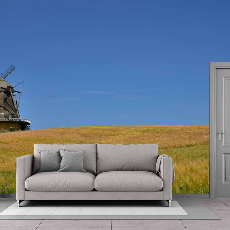 Big Windmill Mural Wallpaper Sitting Room Wall Mural in Light Color