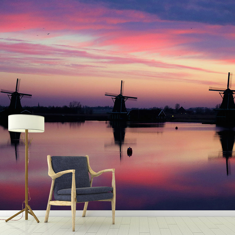 Windmill Mural Bright Color Wallpaper Living Room Bedroom Wall Mural