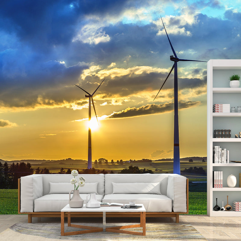 Beautiful Windmill Environment Friendly Mural Living Room Wall Mural