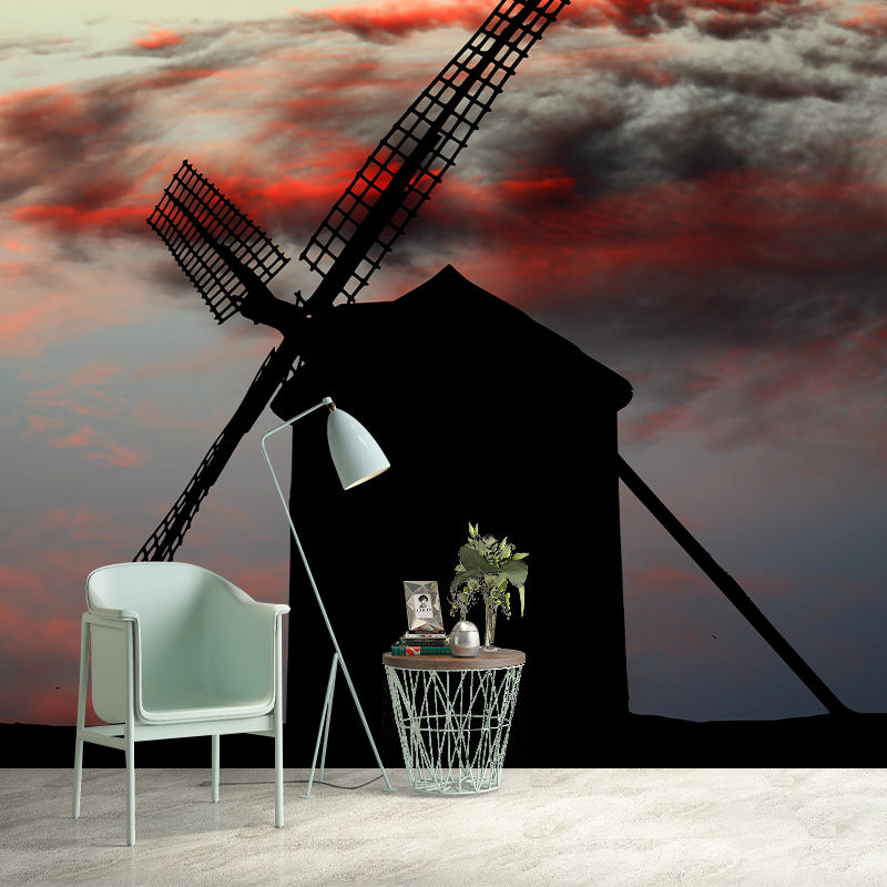 Photography Environment Friendly Mural Wallpaper Windmill Living Room Wall Mural