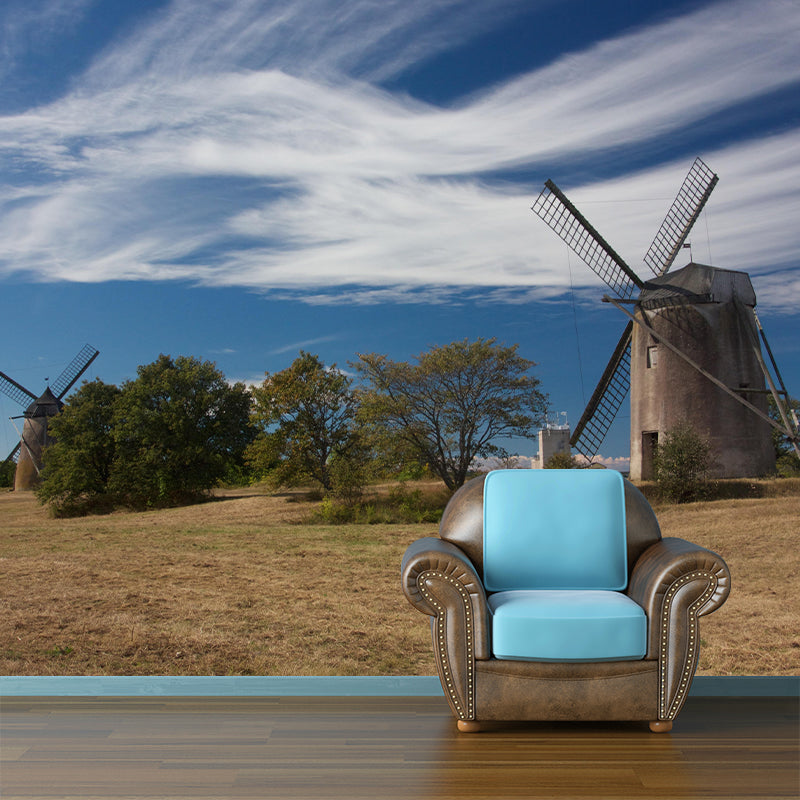 Photography Environment Friendly Mural Wallpaper Windmill Living Room Wall Mural