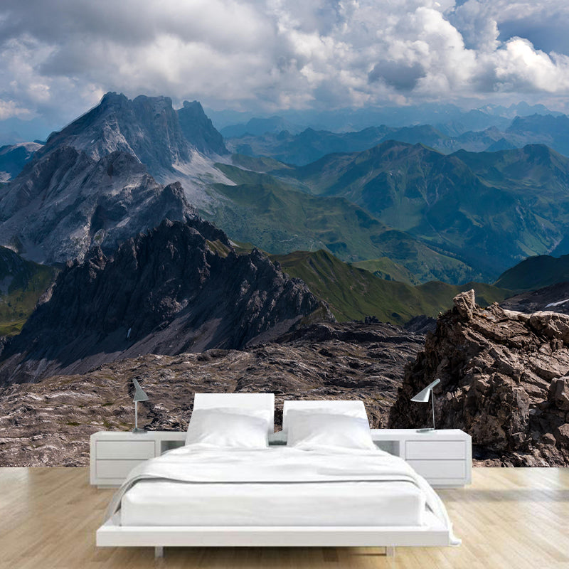 Living Room Bedroom Mural Mountain Pattern Wall Mural in Light Color