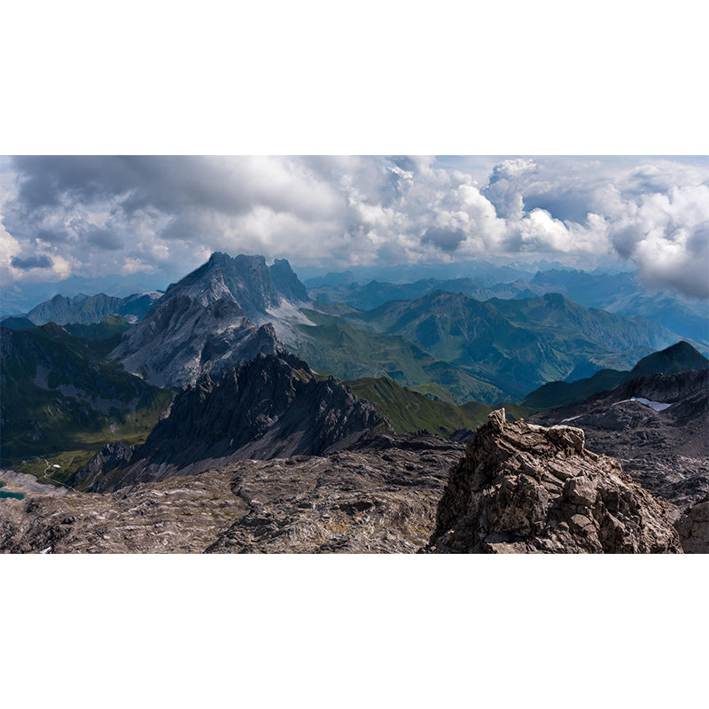 Living Room Bedroom Mural Mountain Pattern Wall Mural in Light Color