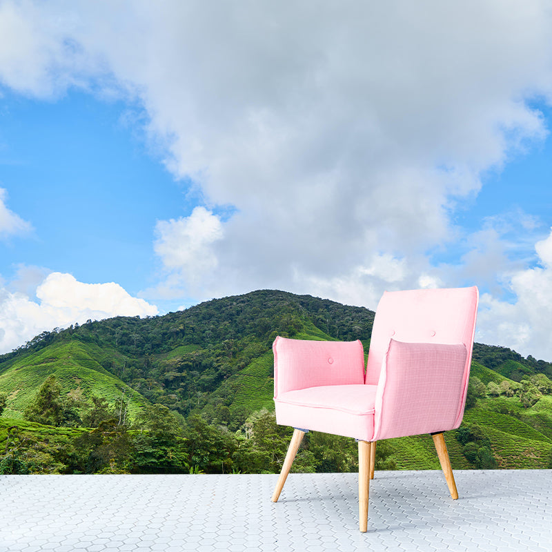 Huge Mountain Photography Mural Living Room Wall Mural in Light Color