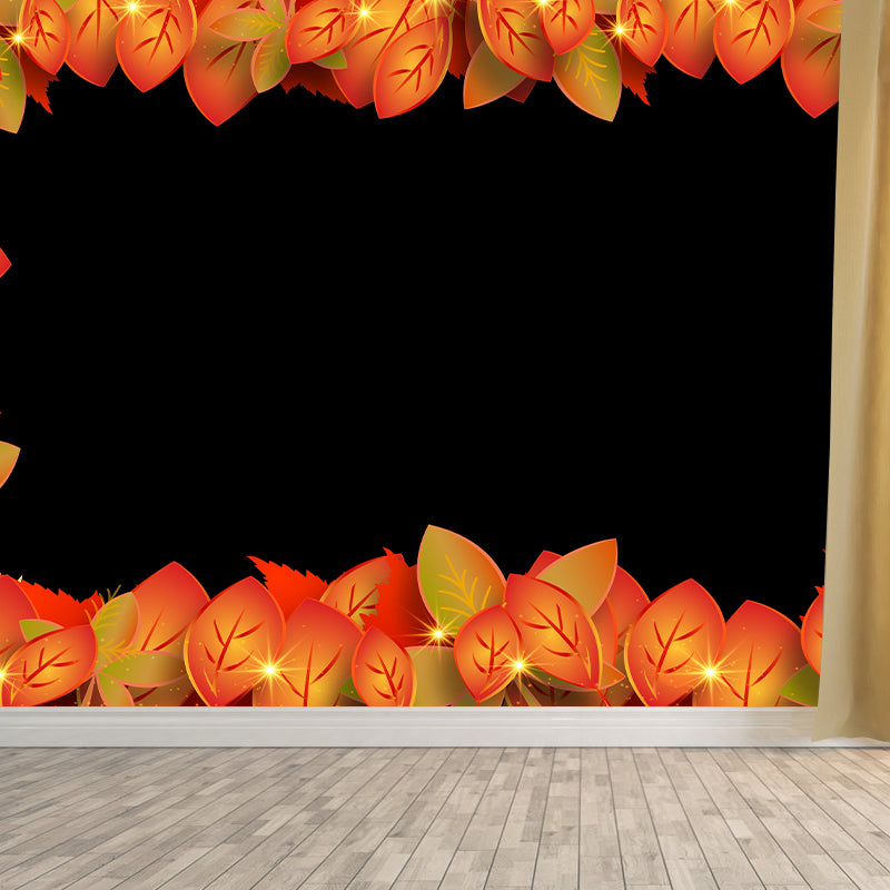 Bright Color Illustration Mural Wallpaper Tropical Plants Living Room Mural