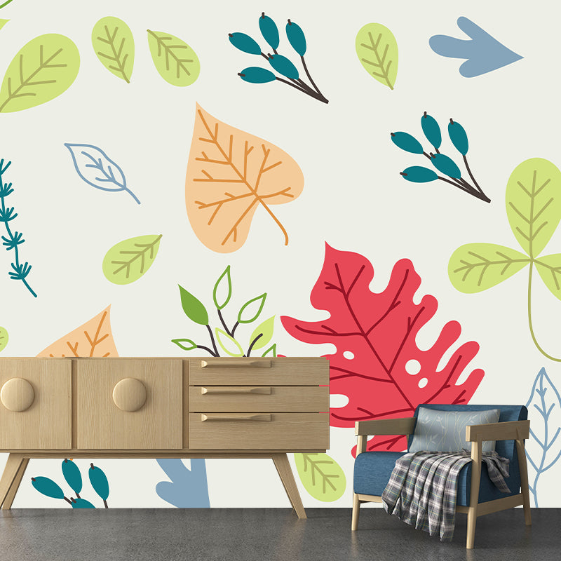 Illustration Tropical Plants Pattern Mural Wallpaper Bedroom Wall Mural