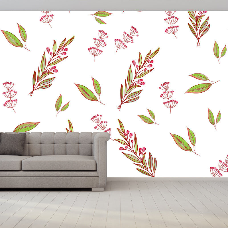 Mildew Resistant Mural Wallpaper Tropical Plants Living Room Wall Mural