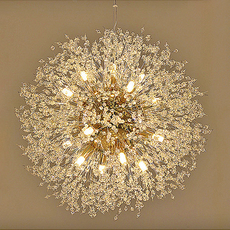Modern Chandelier Light Fixtures Dandelion Suspension Pendant Lamps with Crystal Beads
