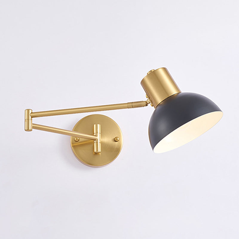 Postmodern 1 Head Metal Wall Sconce Gold Wall Mounted Light Fixture for Study Room