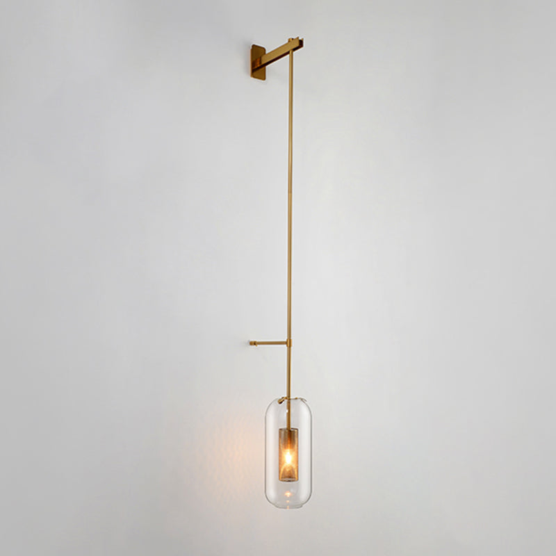 Einfachheit im zeitgenössischen Stil Wandleuchte leichte Glasschatten Wandlampe für Schlafzimmer