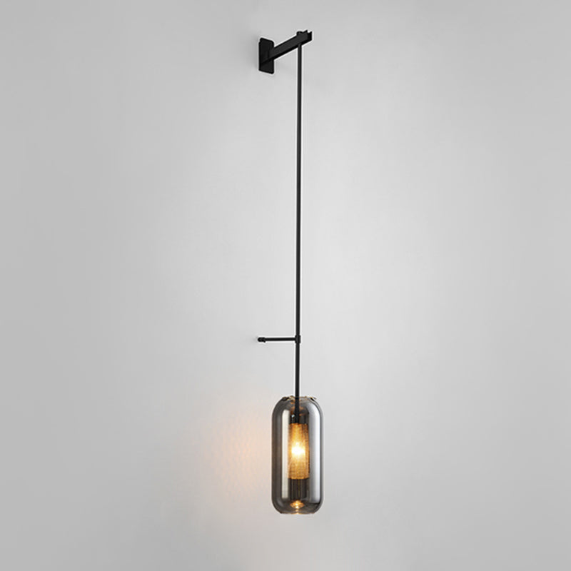 Einfachheit im zeitgenössischen Stil Wandleuchte leichte Glasschatten Wandlampe für Schlafzimmer