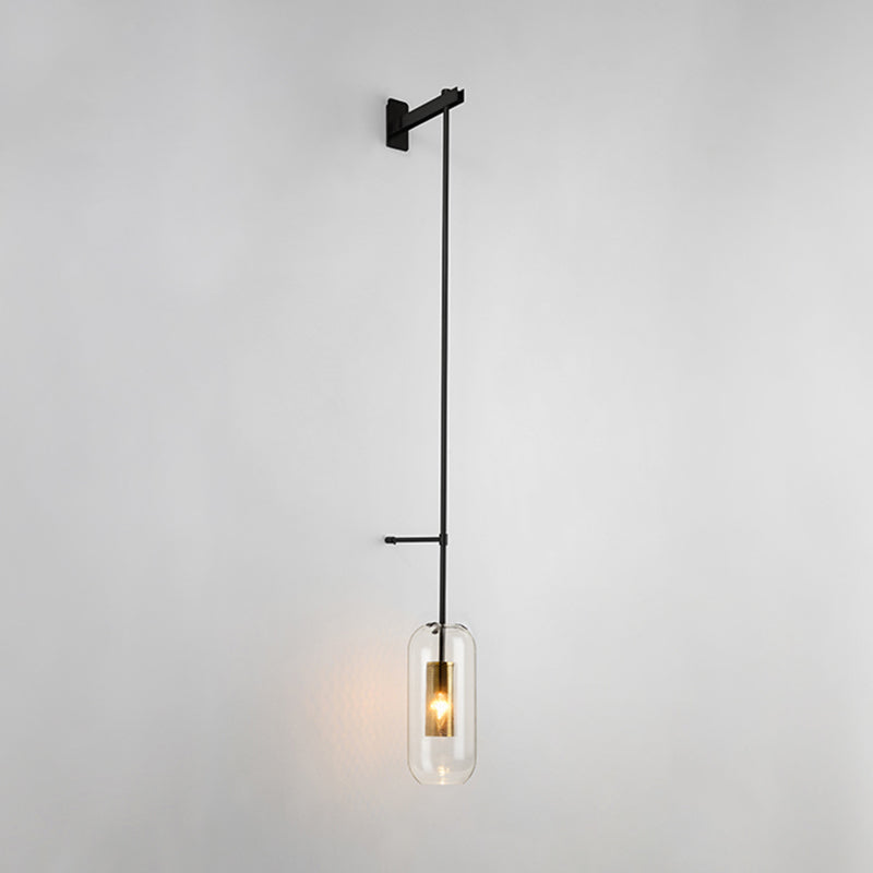 Einfachheit im zeitgenössischen Stil Wandleuchte leichte Glasschatten Wandlampe für Schlafzimmer