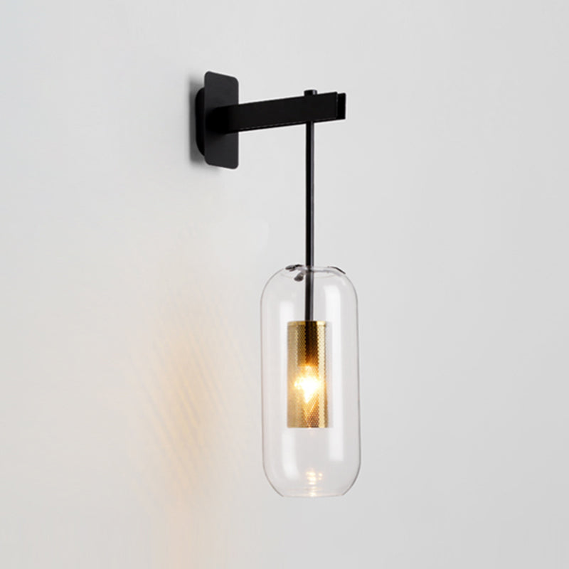 Einfachheit im zeitgenössischen Stil Wandleuchte leichte Glasschatten Wandlampe für Schlafzimmer