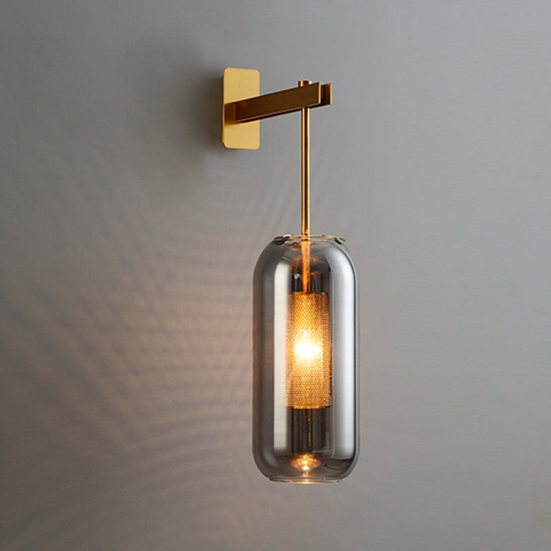 Einfachheit im zeitgenössischen Stil Wandleuchte leichte Glasschatten Wandlampe für Schlafzimmer