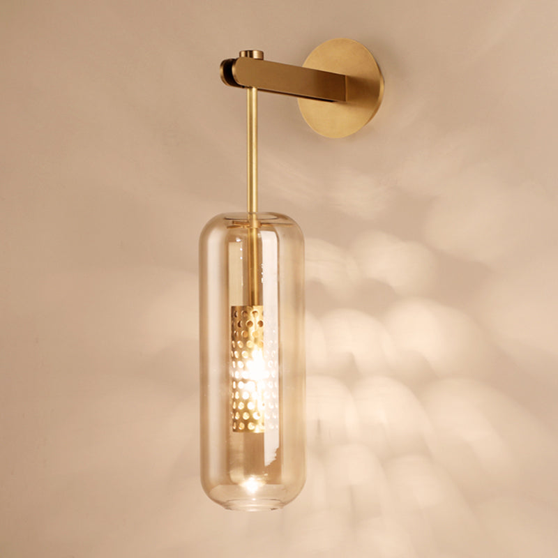 Einfachheit im zeitgenössischen Stil Wandleuchte leichte Glasschatten Wandlampe für Schlafzimmer