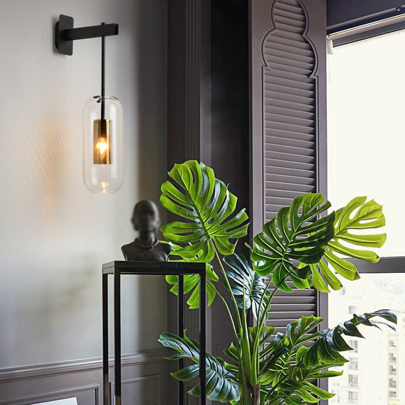 Einfachheit im zeitgenössischen Stil Wandleuchte leichte Glasschatten Wandlampe für Schlafzimmer