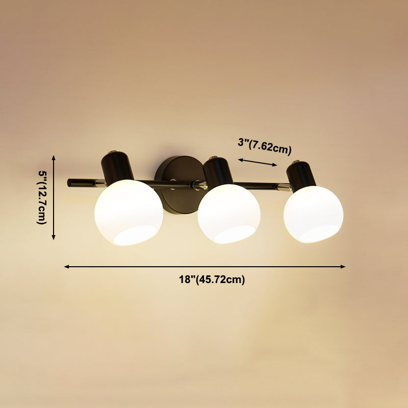 American Simple Makeup Mirror Lamp Glass Shade Mirror Light for Bathroom