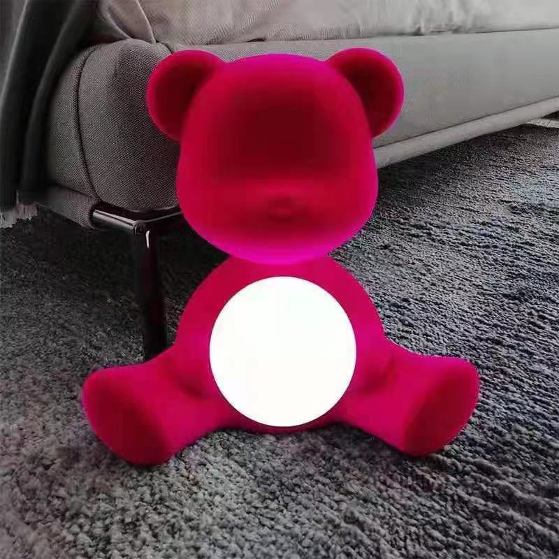 Lampada da tavolo da orso in stile nordico Lampada da scrivania in stile moderno per la camera da letto dello studio