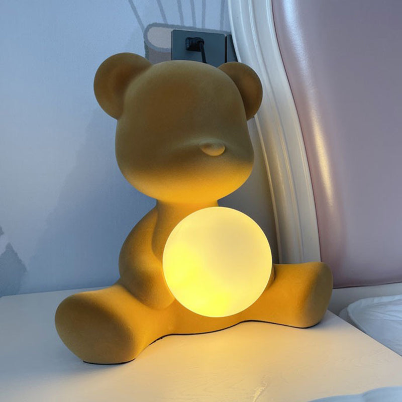 Lampada da tavolo da orso in stile nordico Lampada da scrivania in stile moderno per la camera da letto dello studio