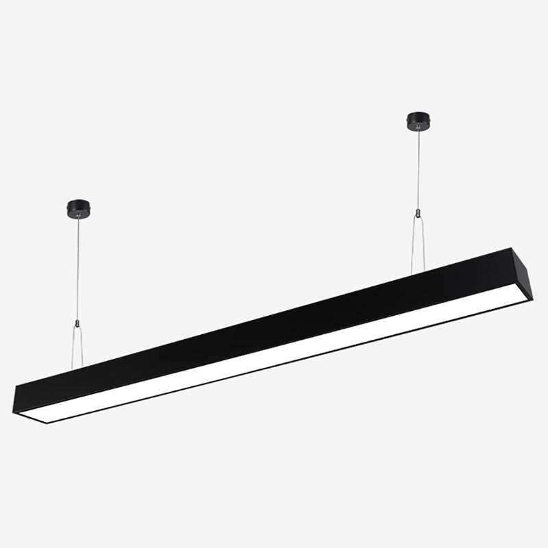 Lampes suspendues modernes linéaires, luminaires d'éclairage pendentif à LED noir pour le bureau