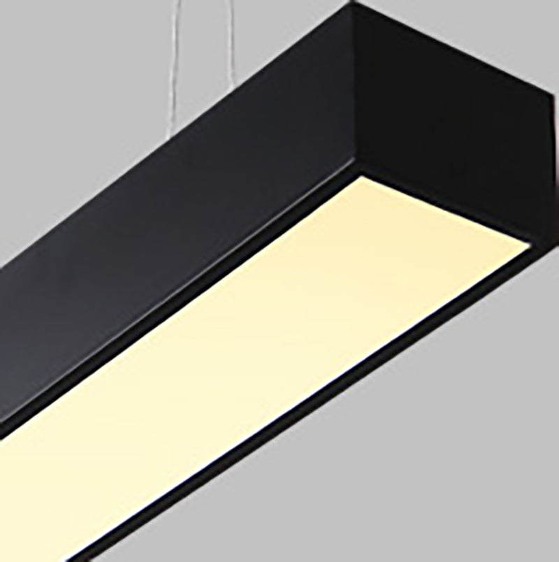 Lampes suspendues modernes linéaires, luminaires d'éclairage pendentif à LED noir pour le bureau