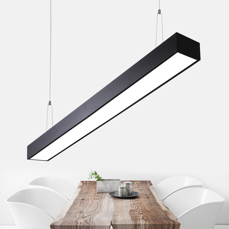 Lampes suspendues modernes linéaires, luminaires d'éclairage pendentif à LED noir pour le bureau