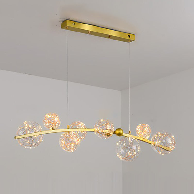 Nórdica Dining Island Light Kitchen Simple Led Glass Shade Colgara de luz colgante