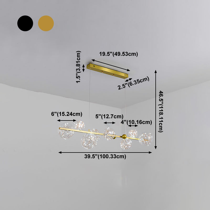 Nórdica Dining Island Light Kitchen Simple Led Glass Shade Colgara de luz colgante