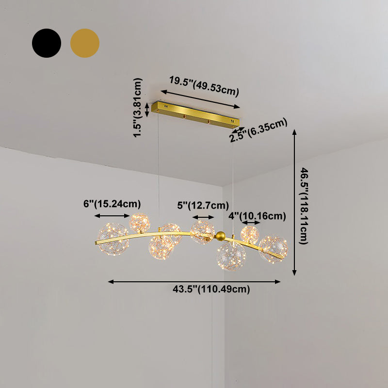 Nórdica Dining Island Light Kitchen Simple Led Glass Shade Colgara de luz colgante