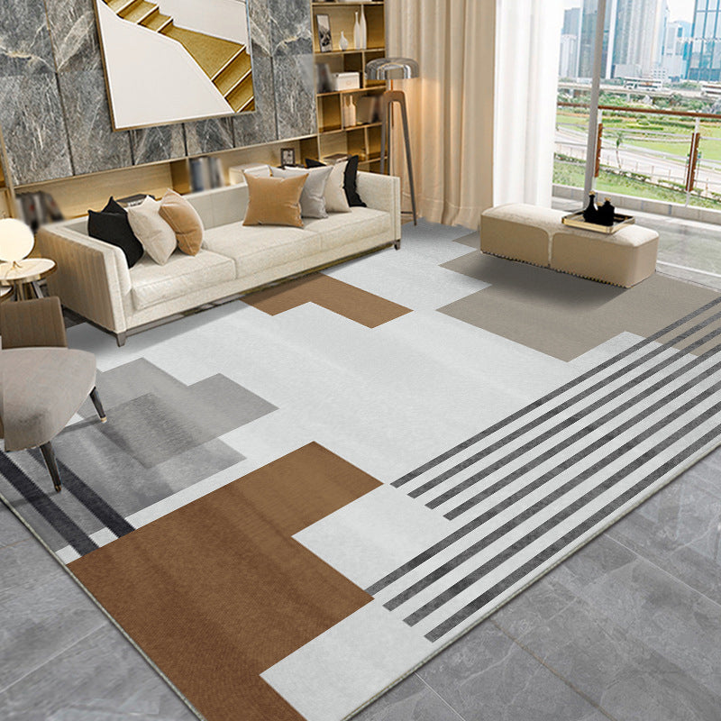 Checkerboard Rug Geometric Indoor Rug Non-Slip Backing Rug for Living Room