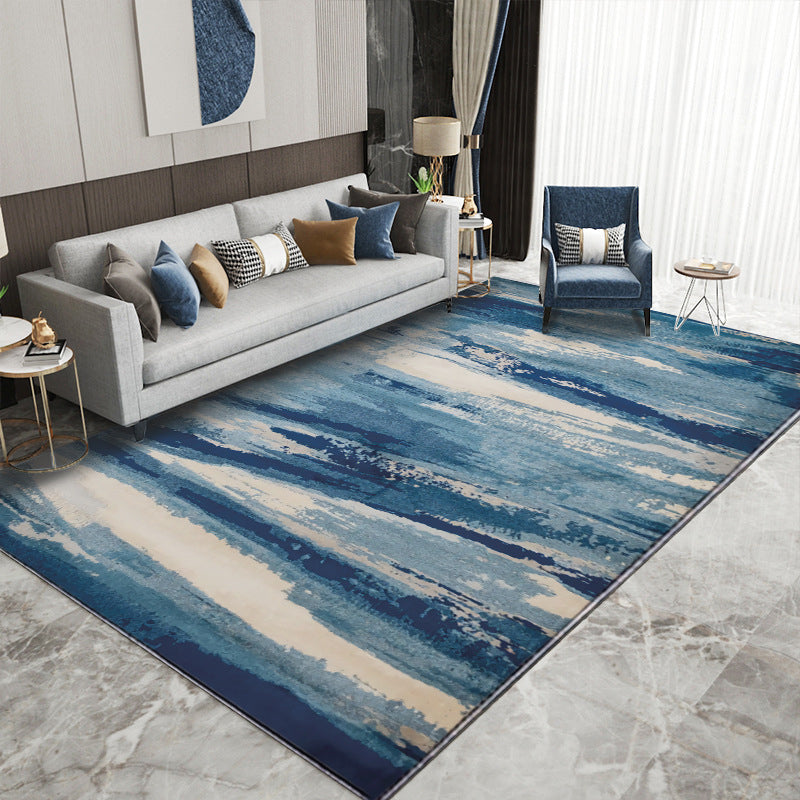 Watercolor Ink Abstract Carpet Simple Carpet Non-Slip Backing Rug for Living Room