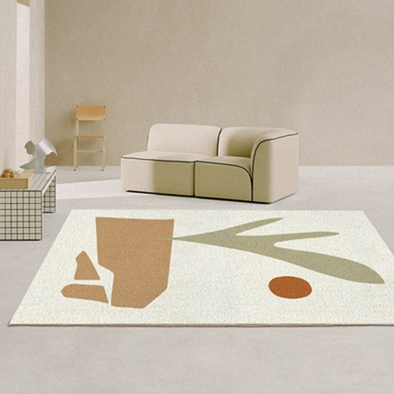 Modern Indoor Carpet Polyester Area Rug Non-Slip Backing Rug for Home Decor