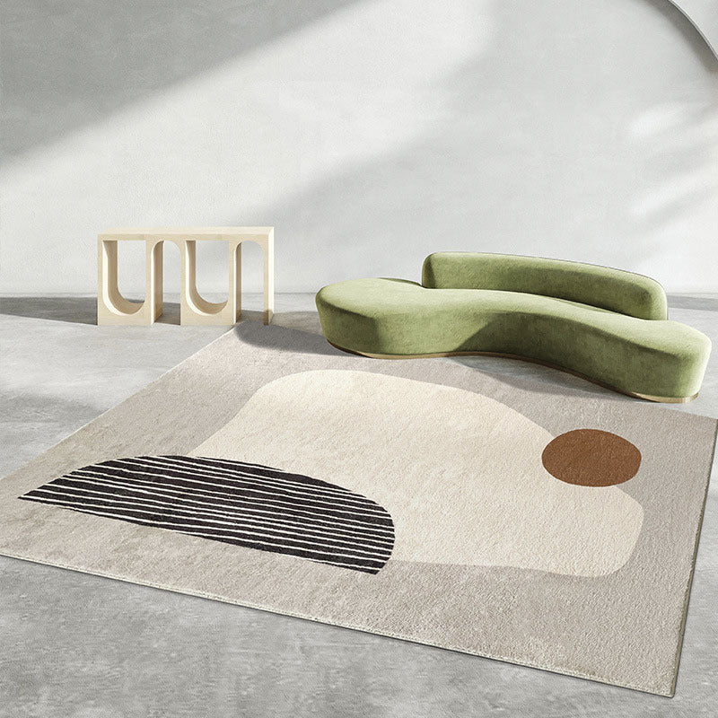 Modern Indoor Carpet Polyester Area Rug Non-Slip Backing Rug for Home Decor