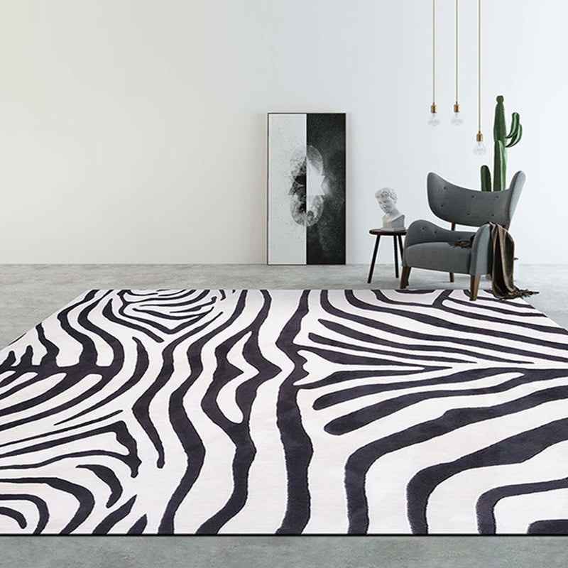 Black and White Zebra Striped Rug Area Rug Anti-Slip Backing Carpet for Bedroom