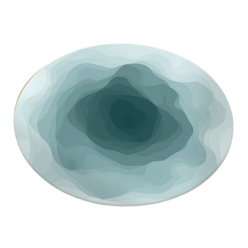 Abstract Round Rug Gradual Change Design Rug Anti-Slip Backing Carpet for Bedroom