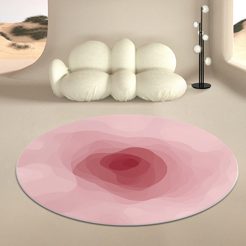 Abstract Round Rug Gradual Change Design Rug Anti-Slip Backing Carpet for Bedroom