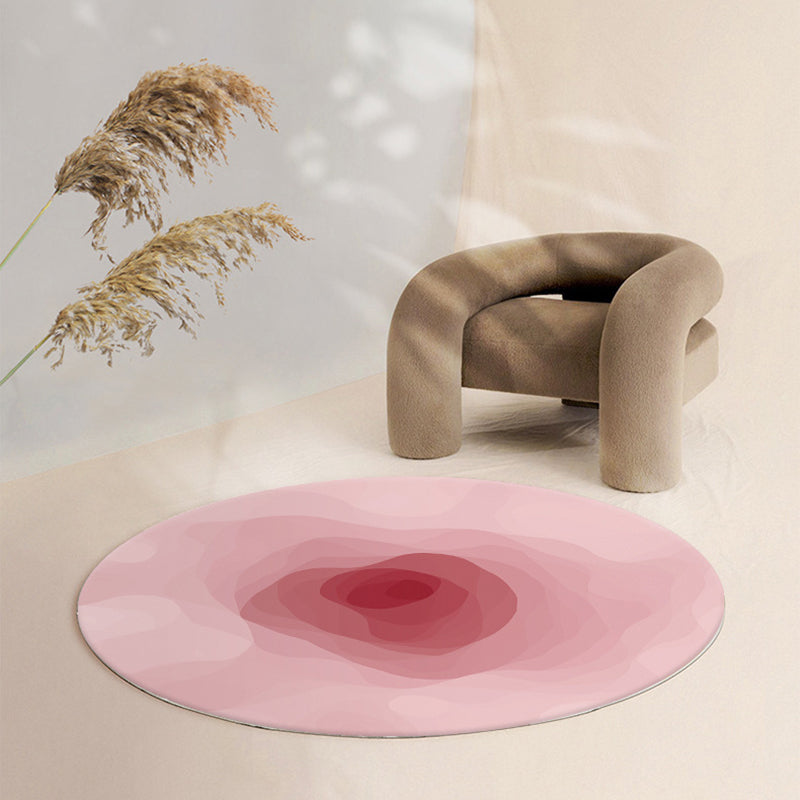 Abstract Round Rug Gradual Change Design Rug Anti-Slip Backing Carpet for Bedroom