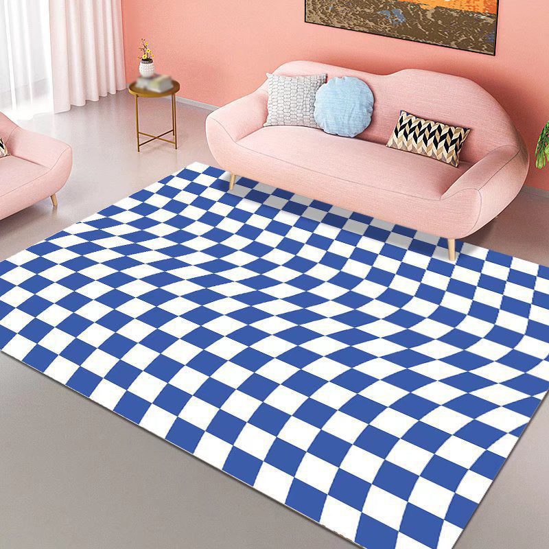 Rapis géométrique à damier tapis intérieur Tacon résistant au tapis de support non glissant pour le salon